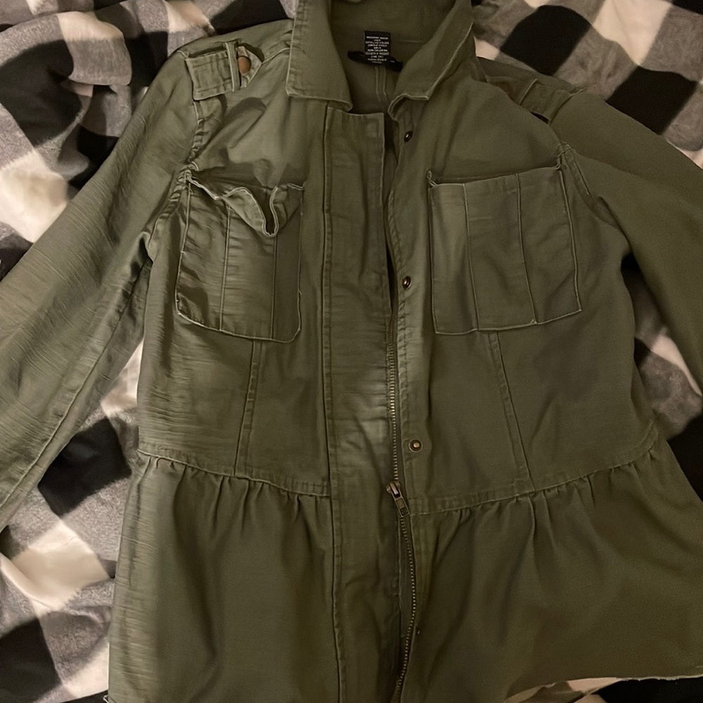 Anna cai green jean jacket